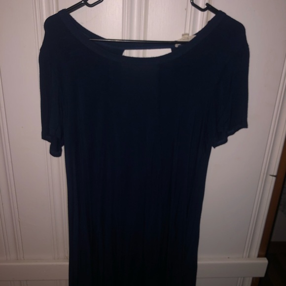 Simple Navy Blue Tshirt Dress - Picture 1 of 3